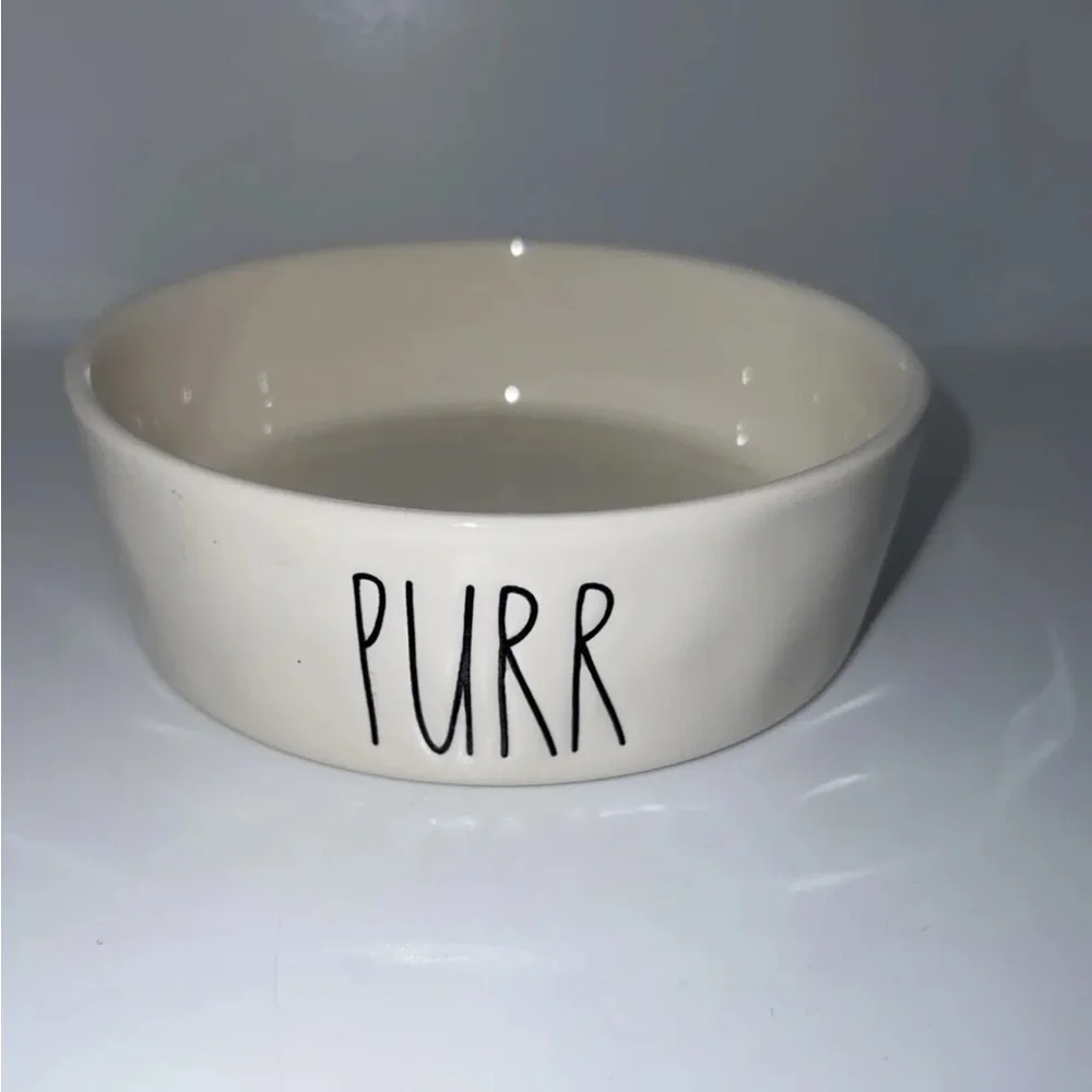 Rae Dunn Magenta Pet Cat Food or Water Purr